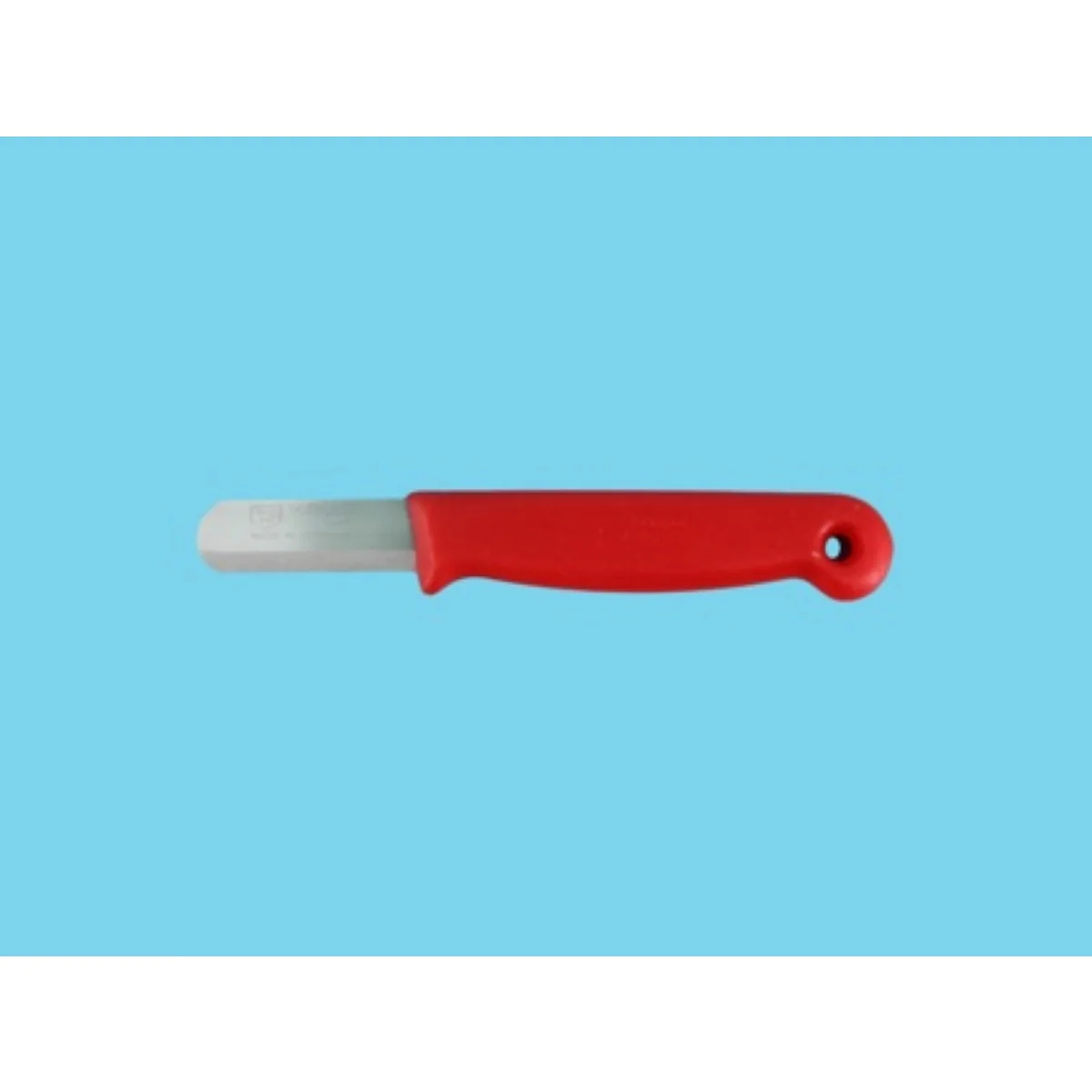 W-SELECTED® bladsnijmesje- paprika- fruit – schil mesje RVS 4,5cm lemmet rood heft met gat