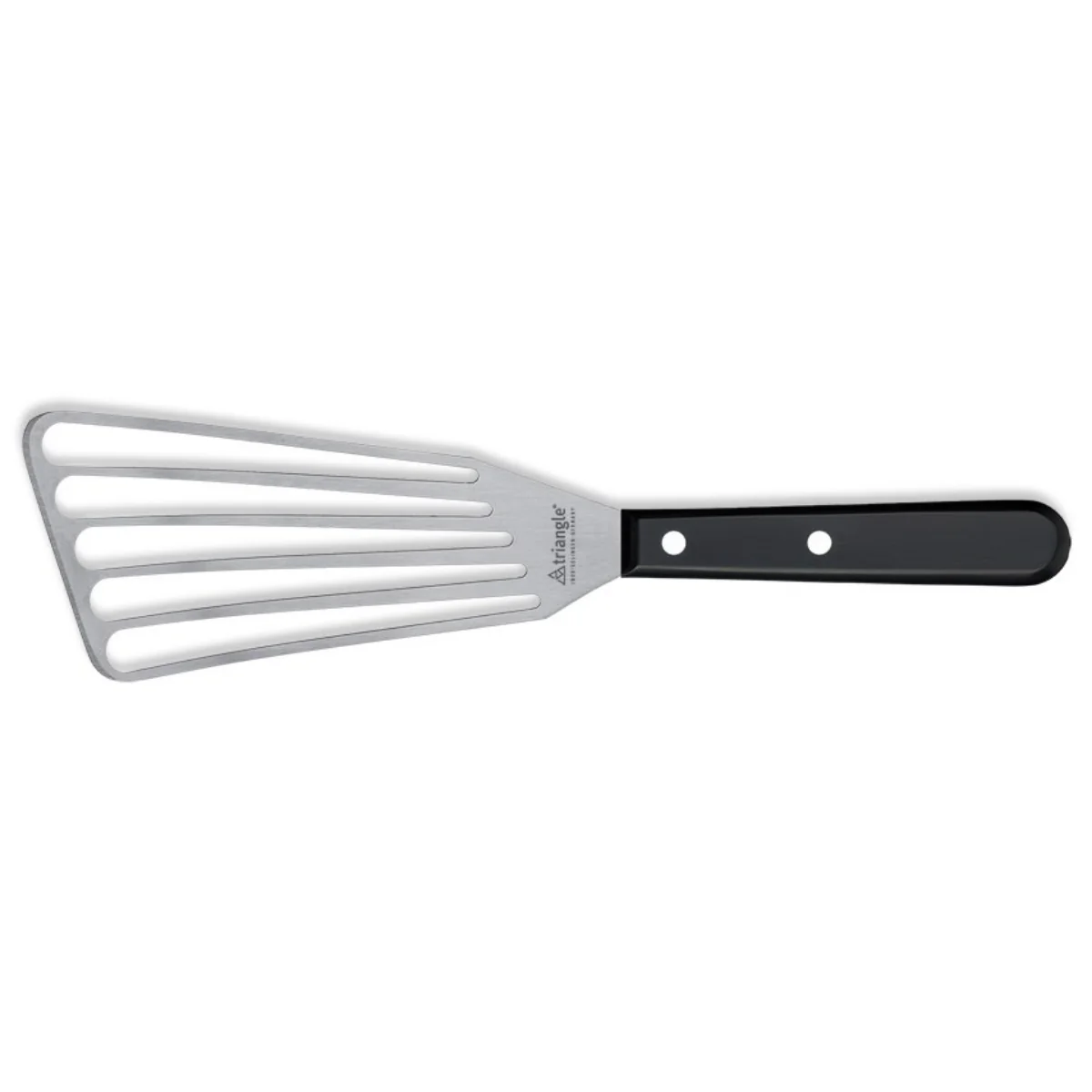 TRIANGLE Palet spatel met gleuven RVS lemmet 16cm zwart ABS kunststof heft