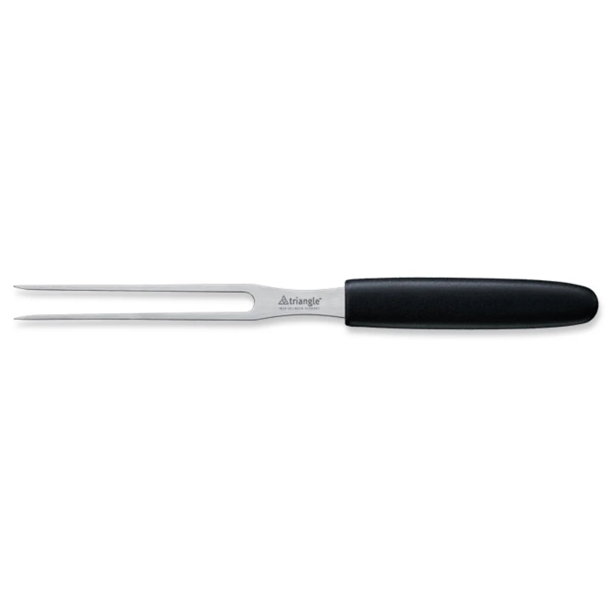 TRIANGLE Vleesvork 10cm RVS vork 2cm breed zwart PP kunststof heft lengte totaal 24cm