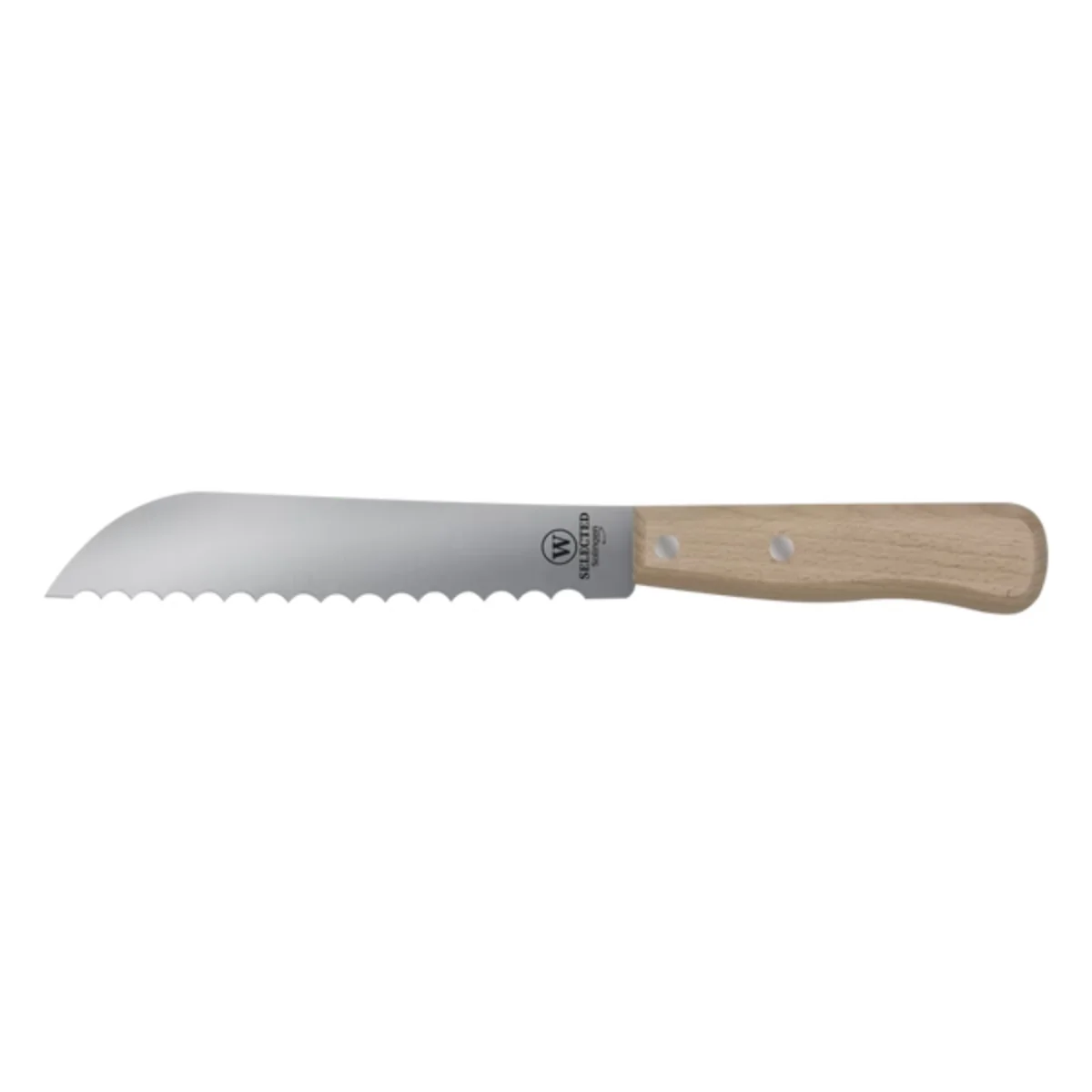 W-SELECTED® kool- groente- hollands brood-mes carbonstalen lemmet 10.5cm met 6mm golf en beukenhouten heft W-SELECTED® kool- groente- hollands brood-mes carbonstalen lemmet 10.5cm met 6mm golf en beukenhouten heft