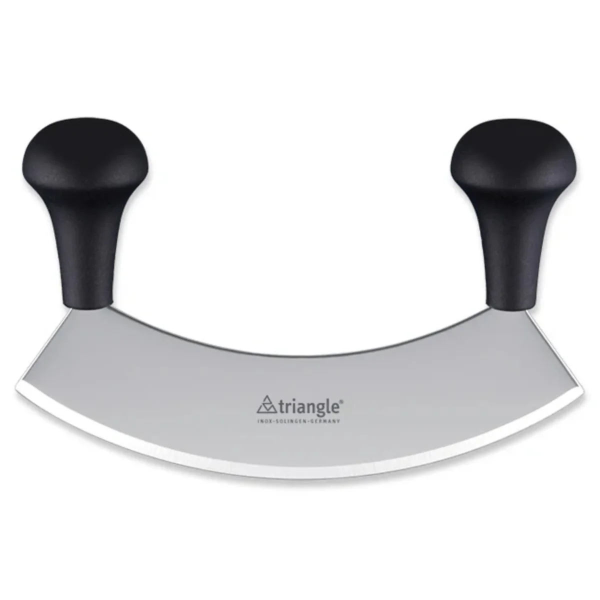 TRIANGLE roestvrijstalen Wiegemes – lemmet 23cm – noten – kruiden – zwart PP heft