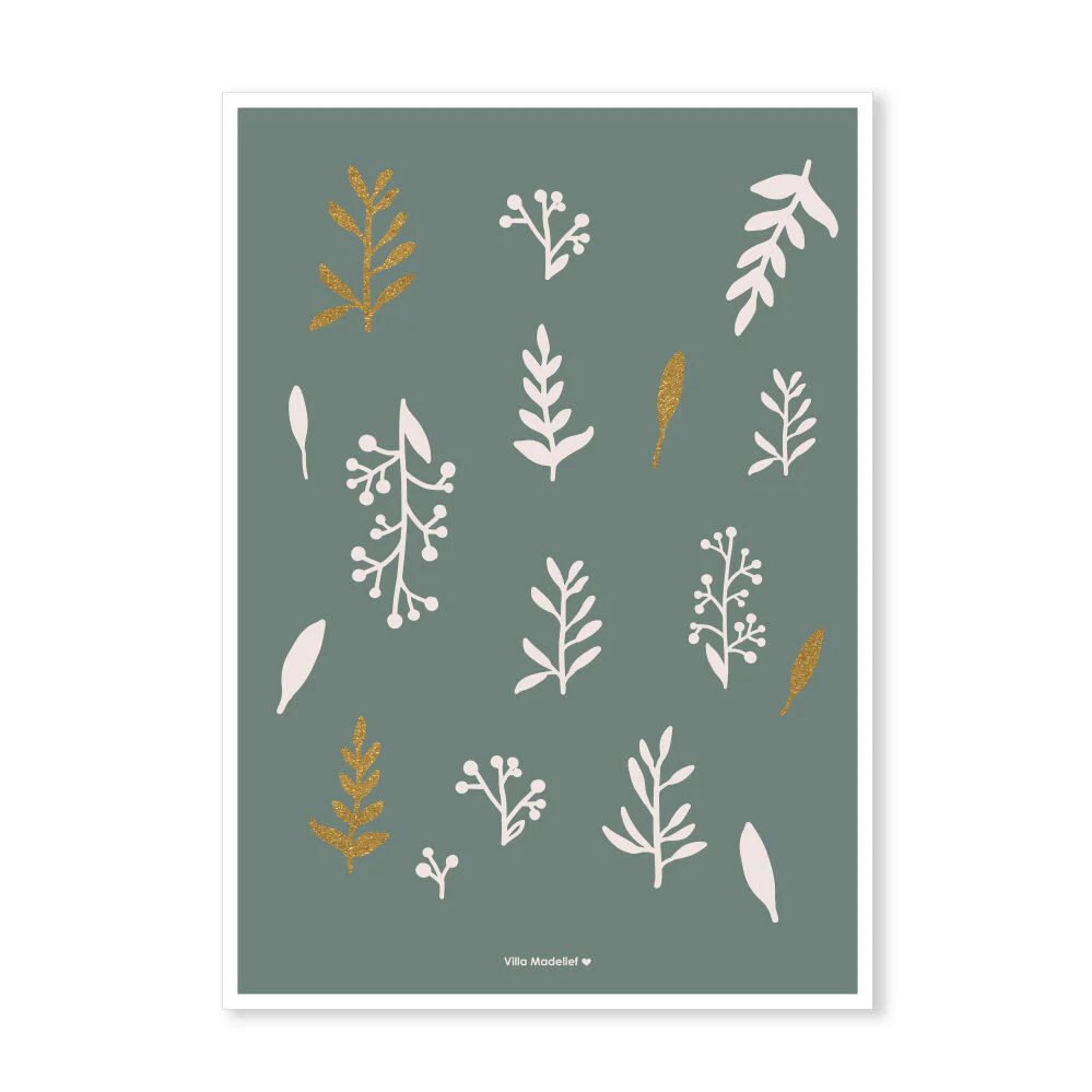 Villa Madelief | Kerstkaart leaves groen
