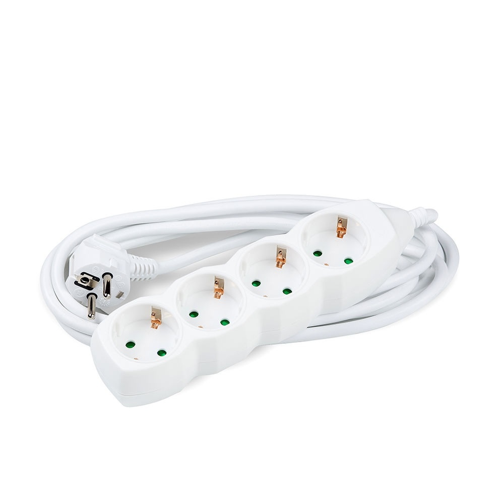 Stekkerdoos 4-voudig  – Wit – Lengte snoer optioneel