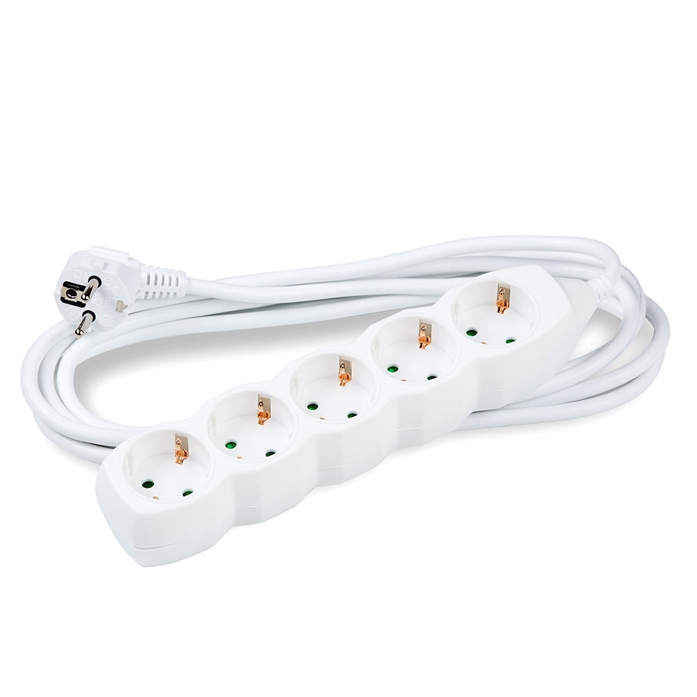 Stekkerdoos 5-voudig  – Wit – Lengte snoer optioneel