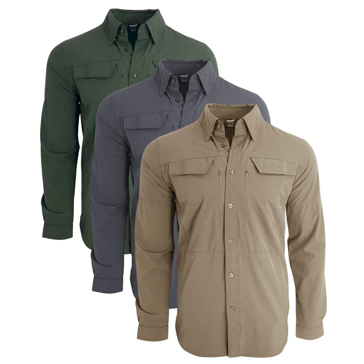 Texar Long Sleeve Military Shirt Slim Fit duurzame kledingklassiek Legeroverhemden