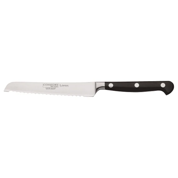 BURGVOGEL Comfort Line Tomaten- fruit- mes RVS lemmet 13cm kartels zwart POM heft