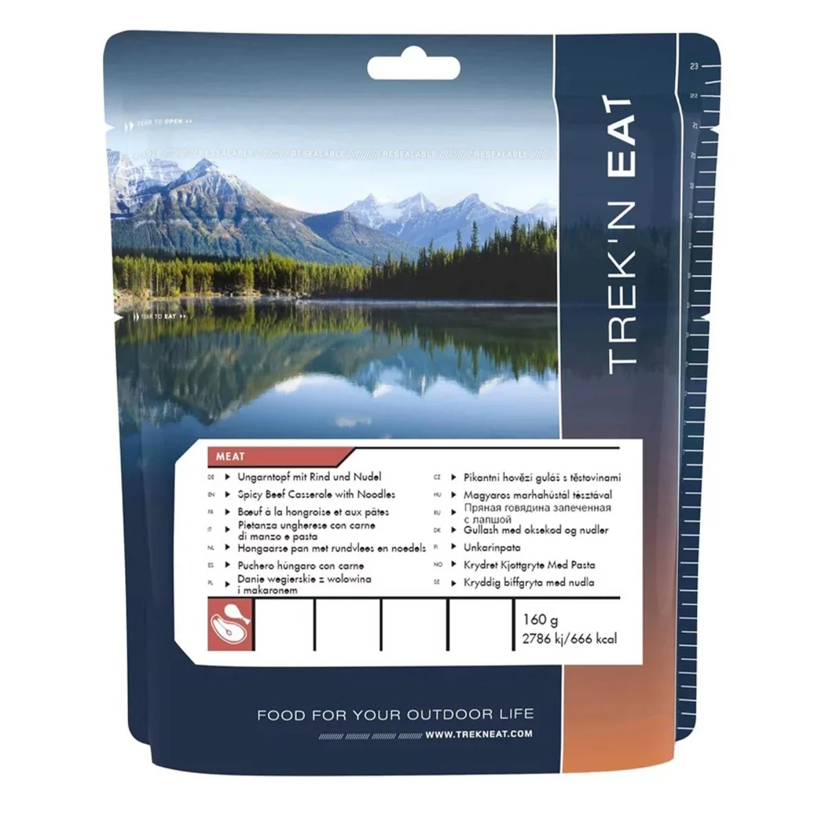 Trek’n Eat Main Maaltijd Spicy Beef Casserole kamperen Outdoor Food uitgedroogd