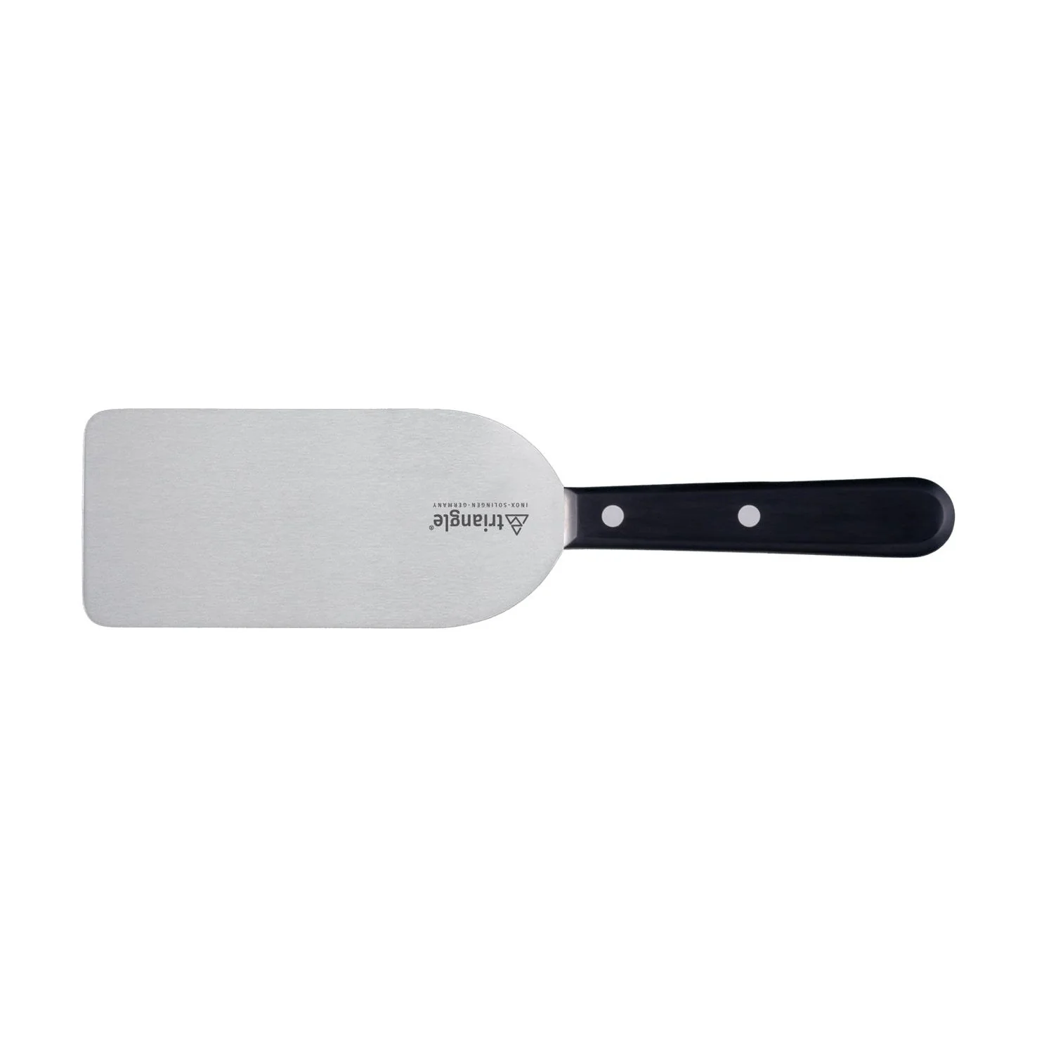 TRIANGLE Classic RVS palet- spatel-mes breed gepolijst lemmet 14cm zwart kunststof ABS heft