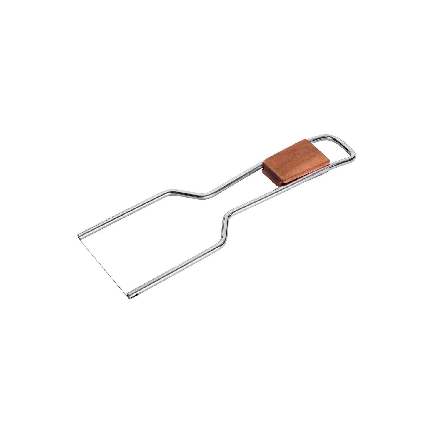 TRIANGLE Sense roestvrijstalen zachte kaas- fondant – draadsnijder 7cm met pruimenhouten schuif-heft