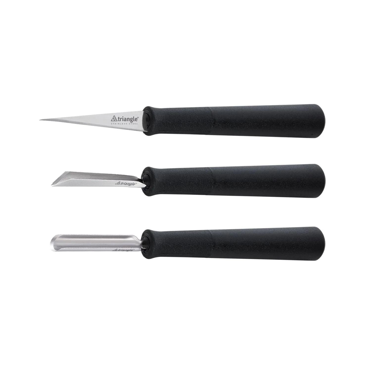 TRIANGLE RVS pompoen – groente – fruit kerf-decoratie messenset 3-delig TRIANGLE RVS pompoen – groente – fruit kerf-decoratie messenset 3-delig