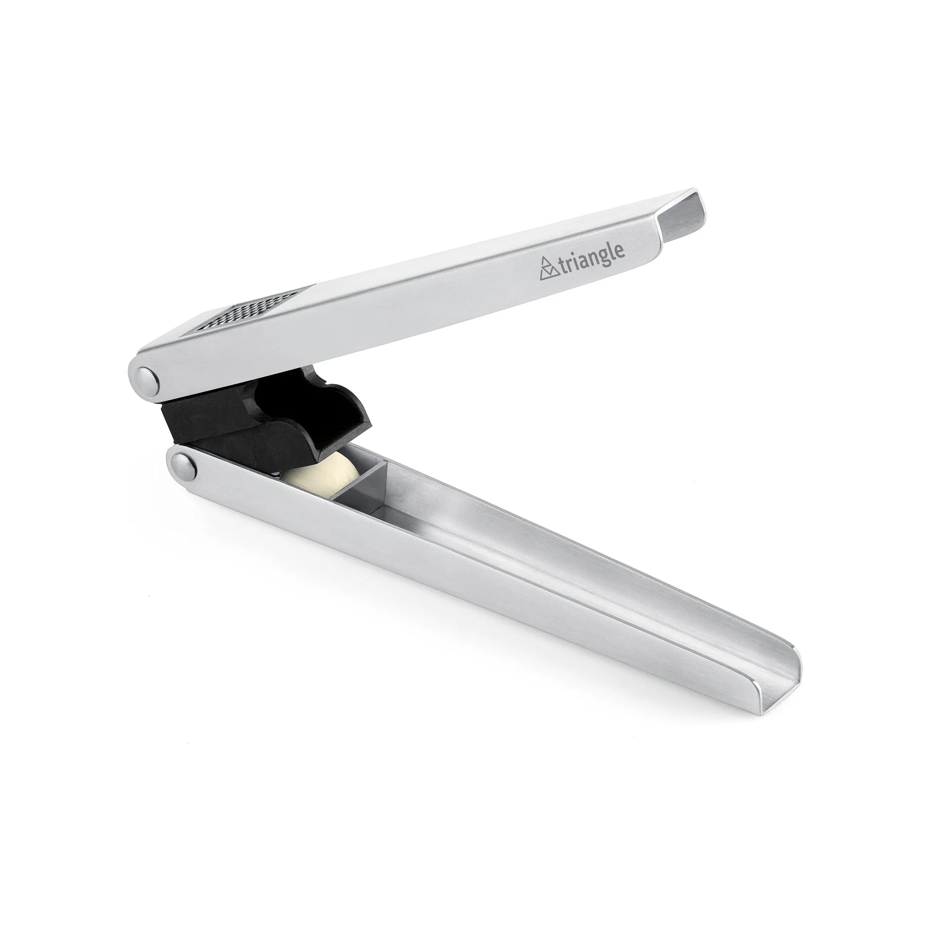TRIANGLE RVS knoflookpers  en knoflooksnijder type DUO
