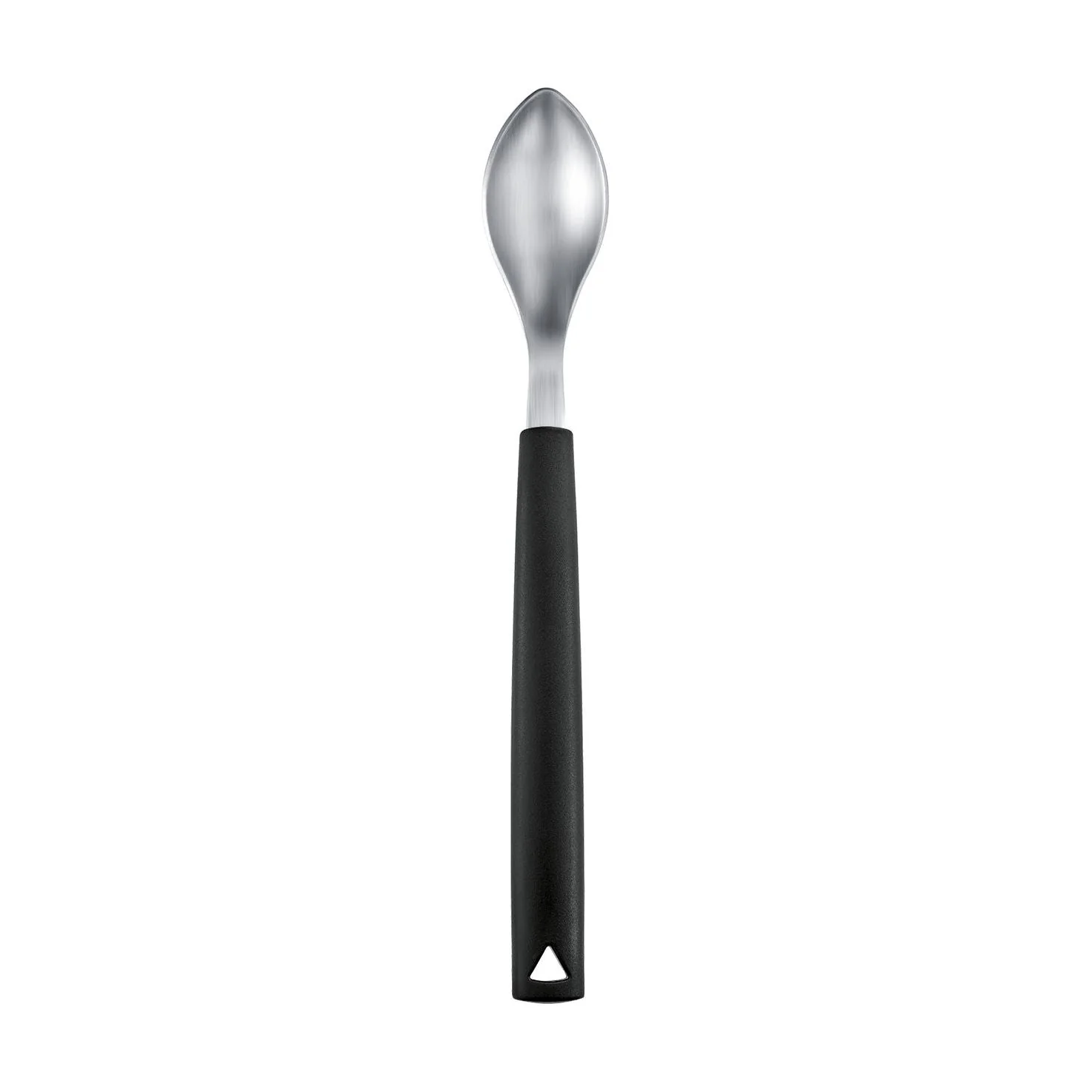 TRIANGLE RVS Quenelle lepel 6cm – deeg – vis – vlees – ijs – met zwart kunststof heft