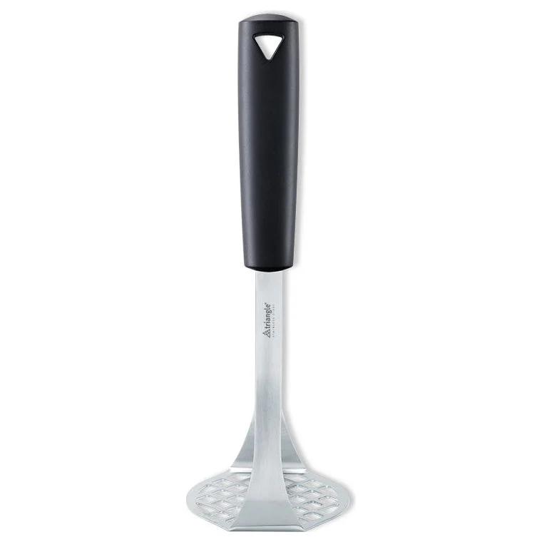 TRIANGLE Spirit aardappel- hutspot- puree- RVS stamper 25cm met zwart kunststof PP heft