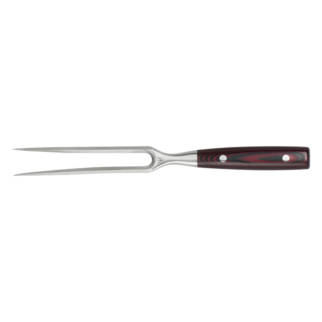 YAXELL SUPER GOU vleesvork 18cm RVS vanadium vork rood/zwart micarta heft