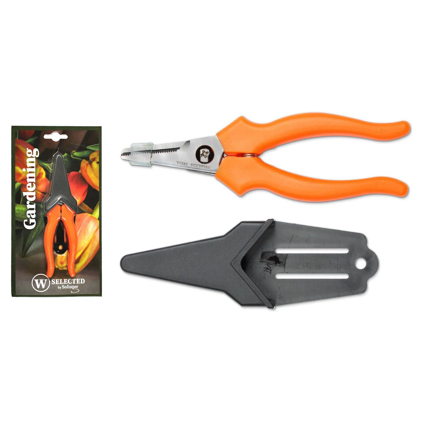W- SELECTED® Allesknipper met afdekkapje 15 cm oranje kunststof handvat