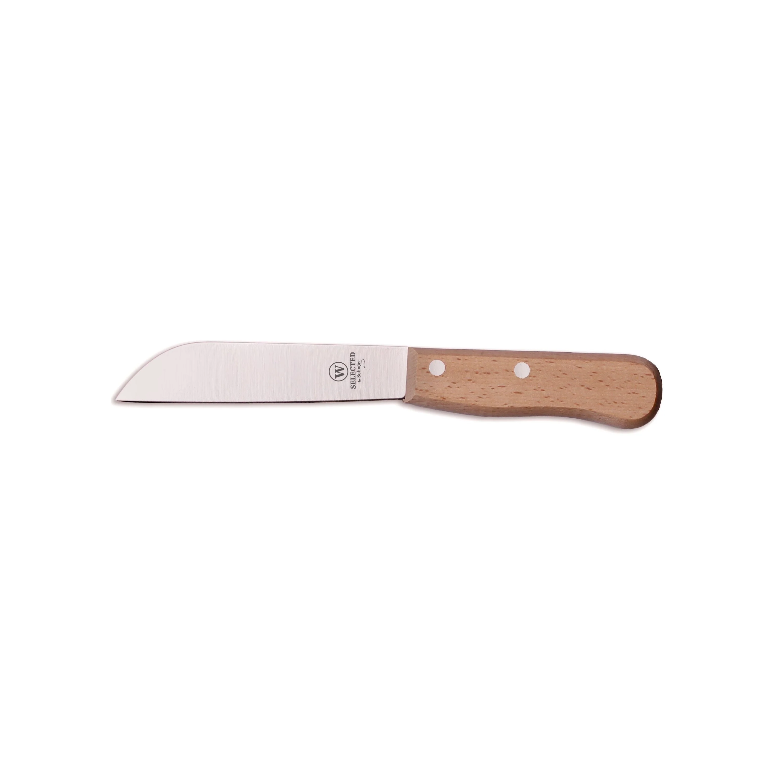 W-SELECTED® koolmes-oogstmes carbonstaal 13cm lemmet, FSC beukenhouten handvat