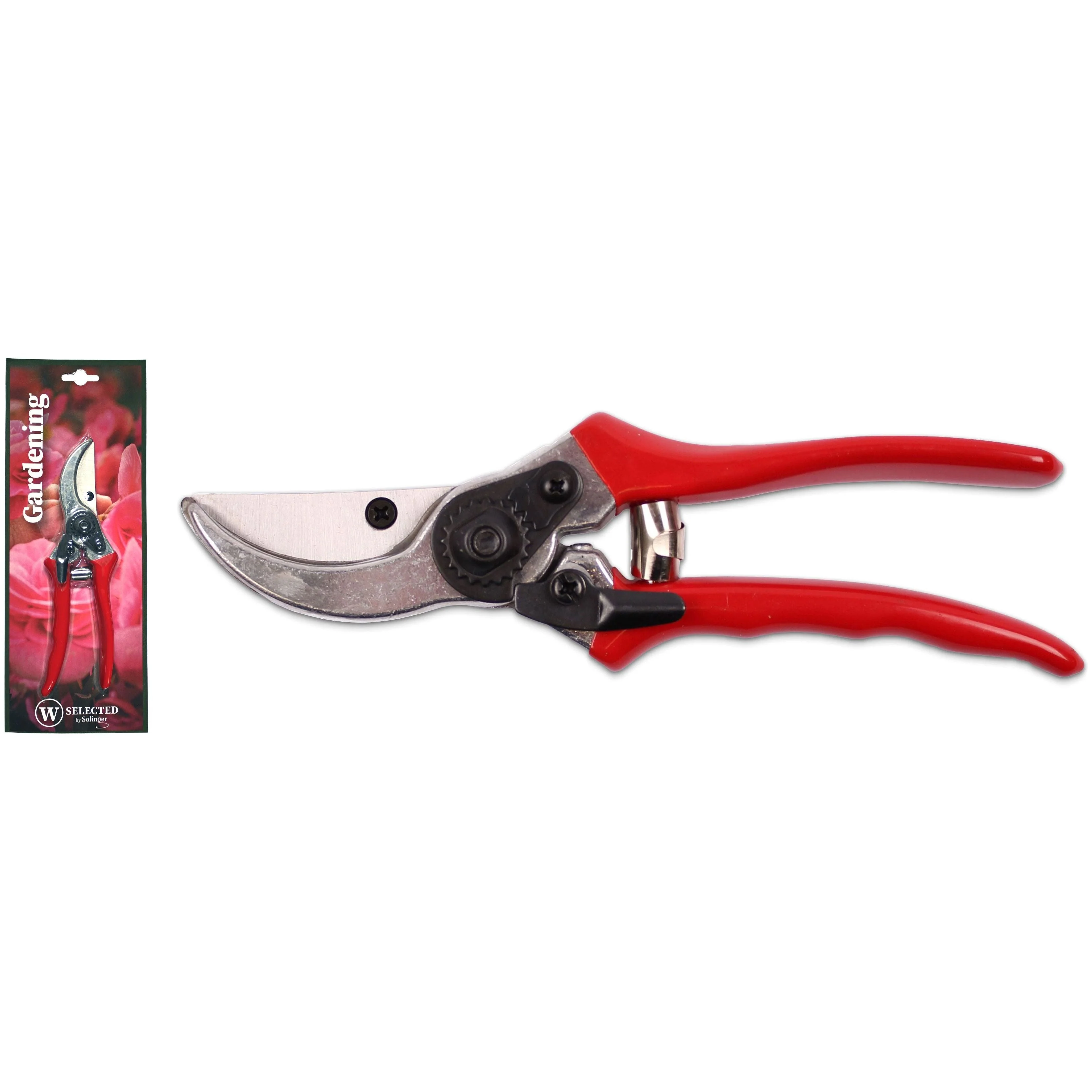 W-SELECTED® Snoeischaar model 1F met stalen schaar en rood kunststof – siliconen heft