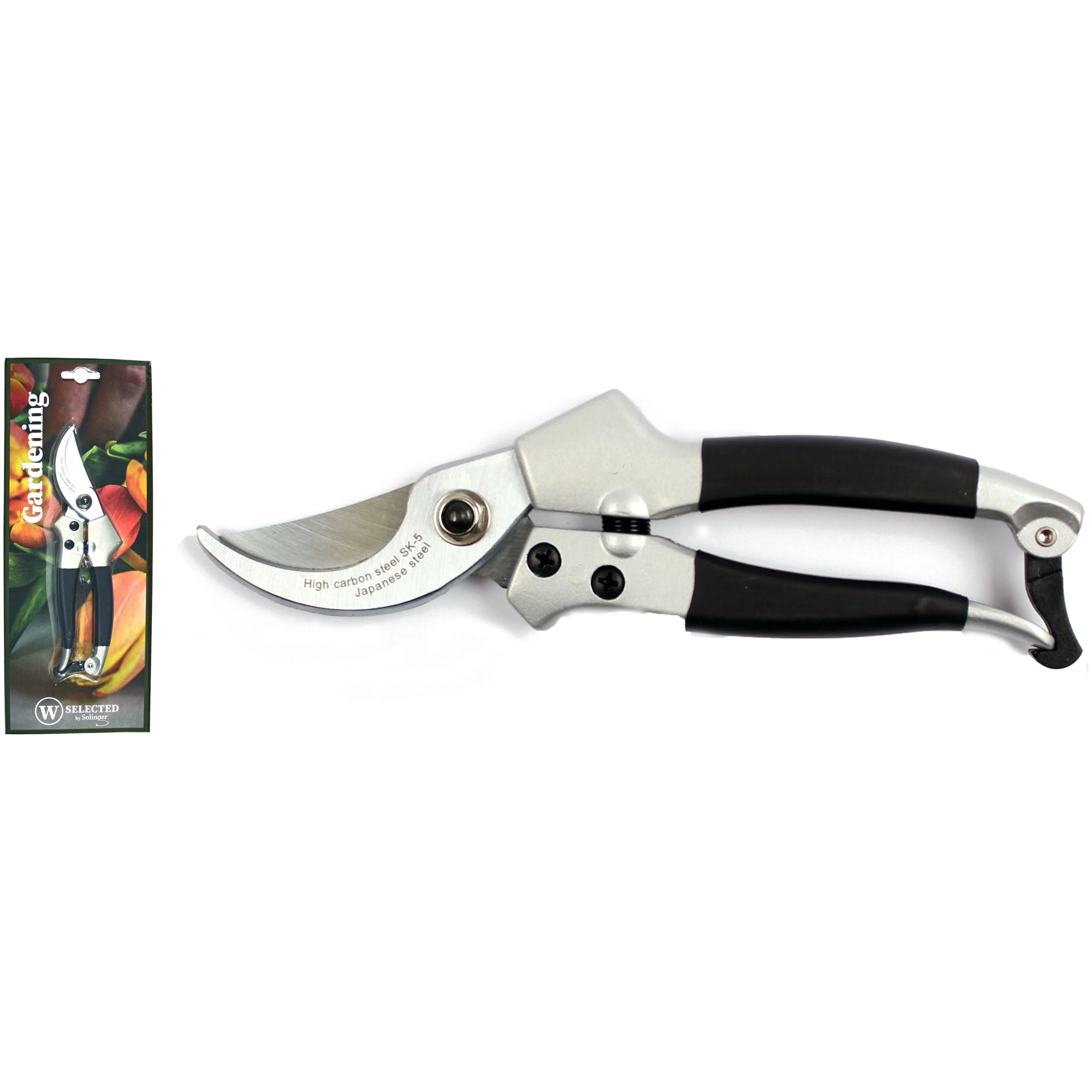 W-SELECTED® SK5 Japans carbonstalen snoeischaar lengte 22cm met aluminium zwart soft greep