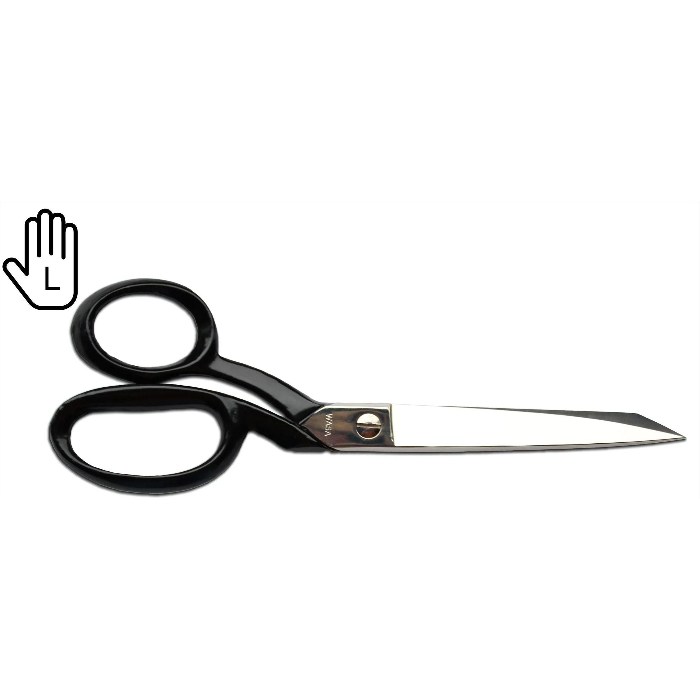 WASA Visschaar 21cm RVS met zwart gelakte ogen – linkshandig =