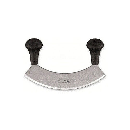 TRIANGLE roestvrijstalen professionele Wiegemes – lemmet 18cm – noten – kruiden – zwart heft