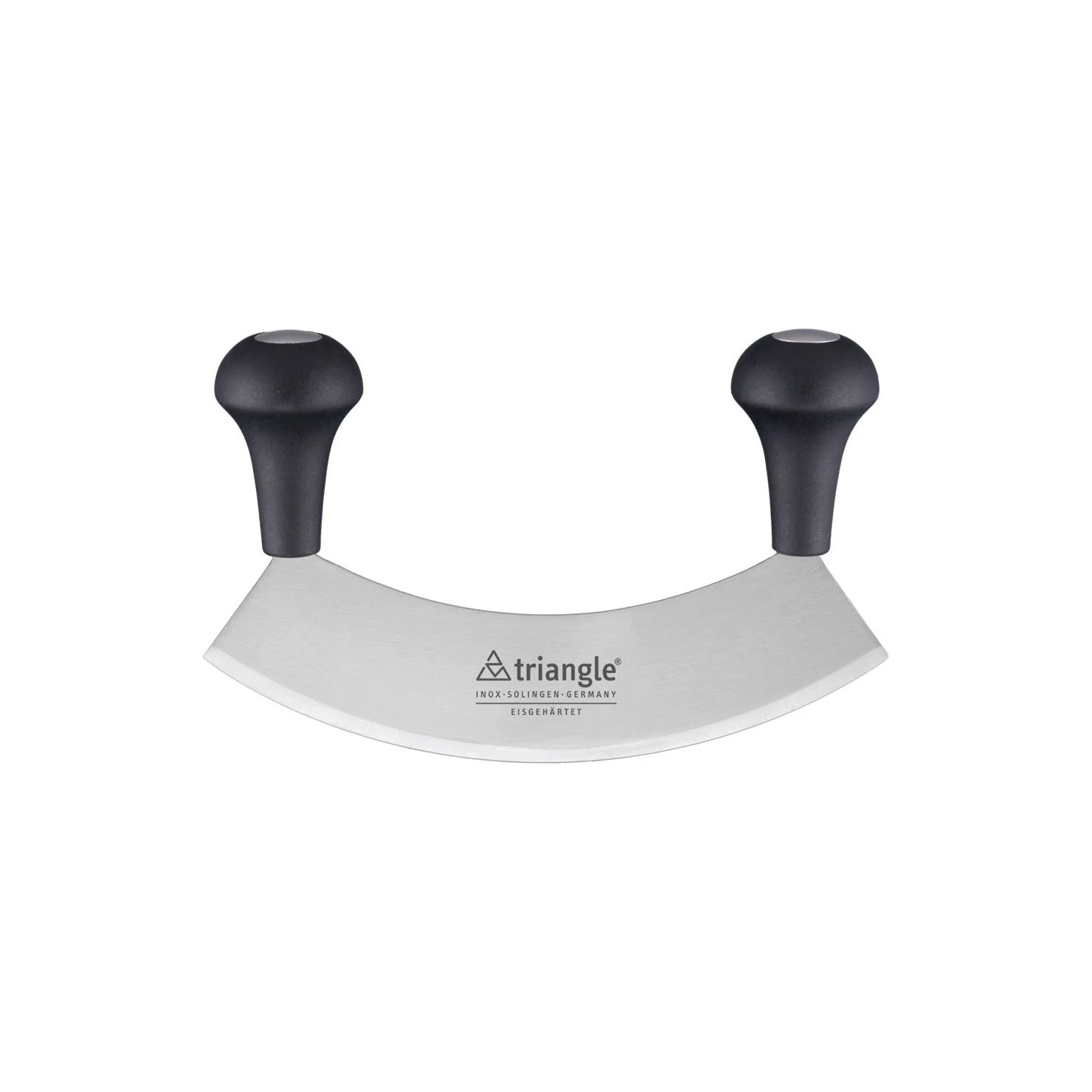 TRIANGLE roestvrijstalen Wiegemes enkel blad van gehard staal lemmet van 14cm met zwart kunststof heft