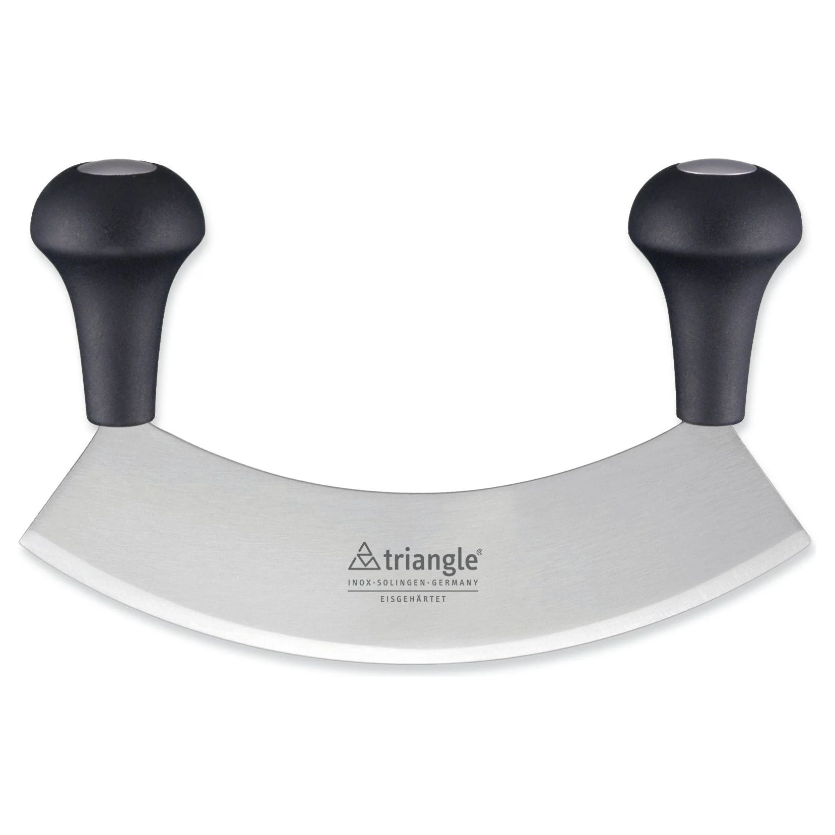 TRIANGLE roestvrijstalen professionele Wiegemes – lemmet 23cm – noten – kruiden – zwart heft