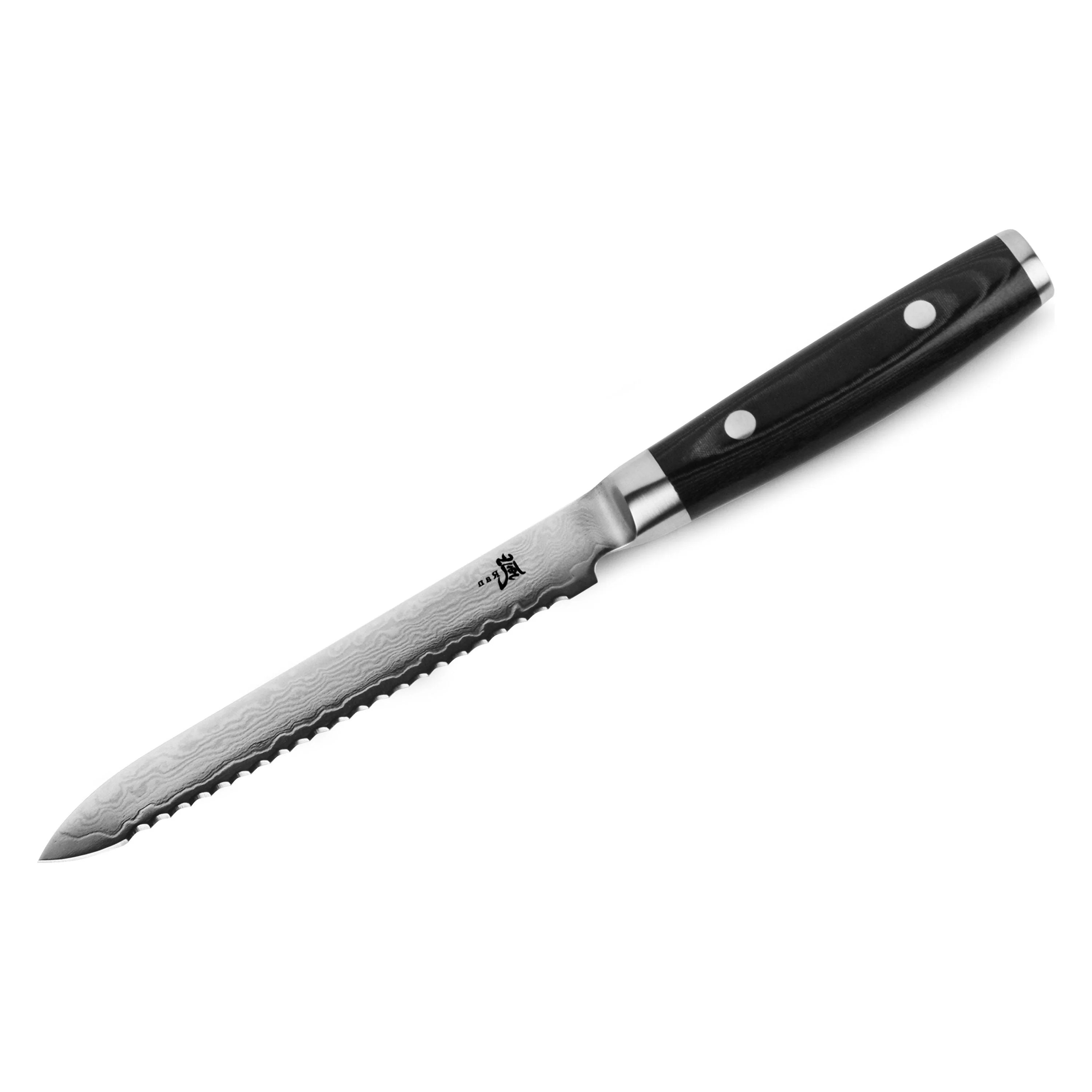 Yaxell Ran Tomatenmes 14 cm 69 laags roestvrij damast staal met canvas-micarta heft