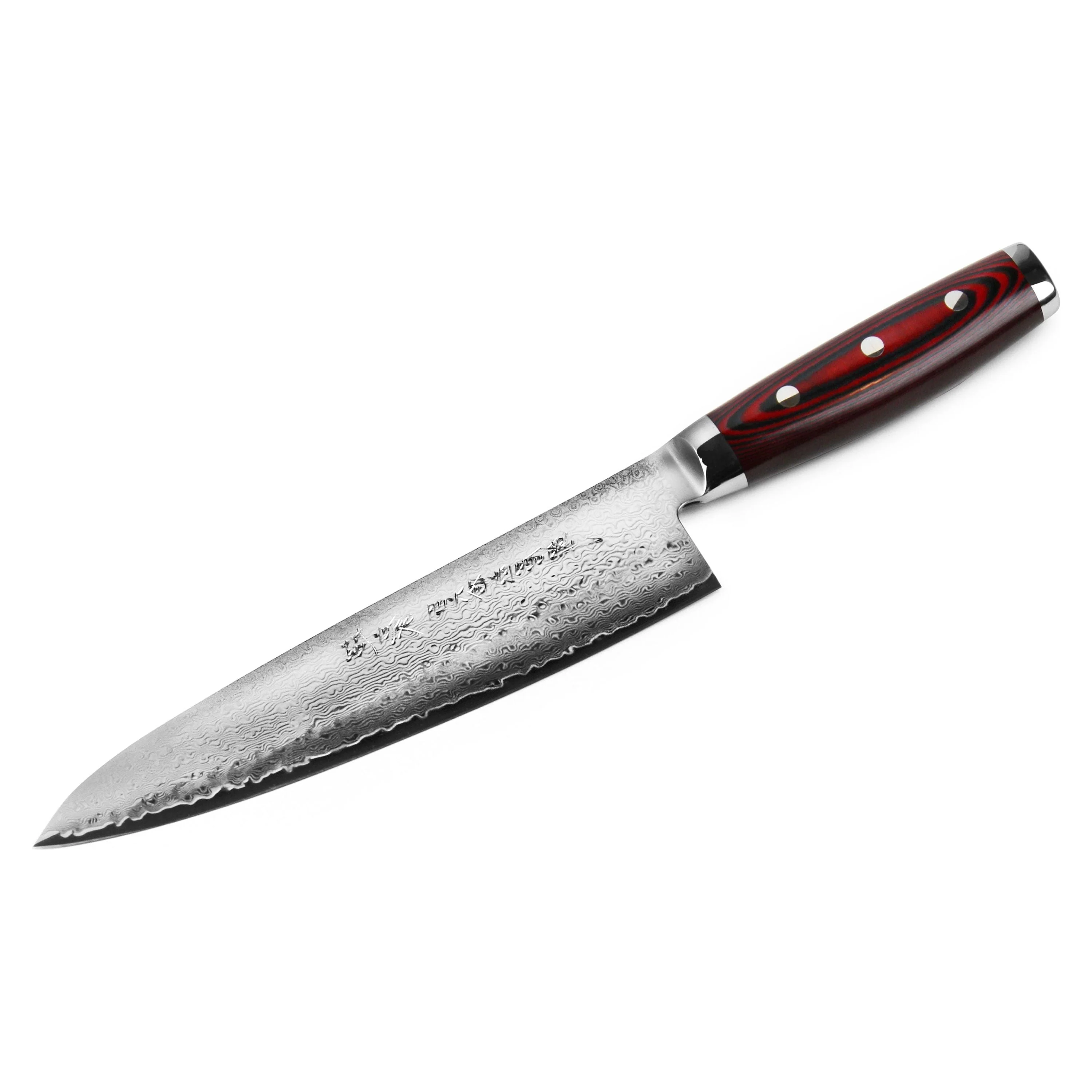 Yaxell Super Gou Koksmes 20 cm 161 laags roestvrij damast staal met canvas-micarta heft Yaxell Super Gou Koksmes 20 cm 161 laags roestvrij damast staal met canvas-micarta heft