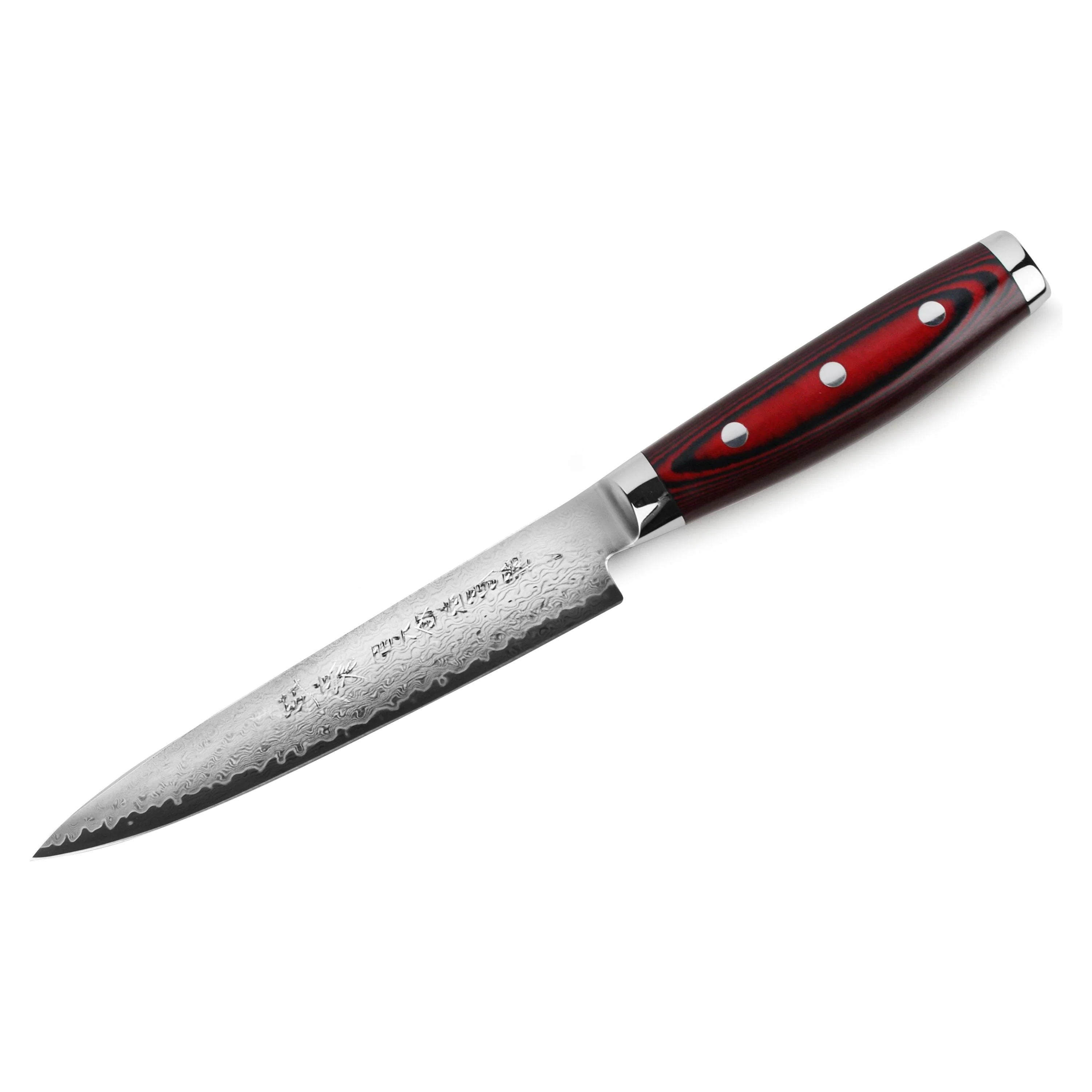 Yaxell Super Gou Vleesmes 18 cm 161 laags roestvrij damast staal met canvas-micarta heft Yaxell Super Gou Vleesmes 18 cm 161 laags roestvrij damast staal met canvas-micarta heft
