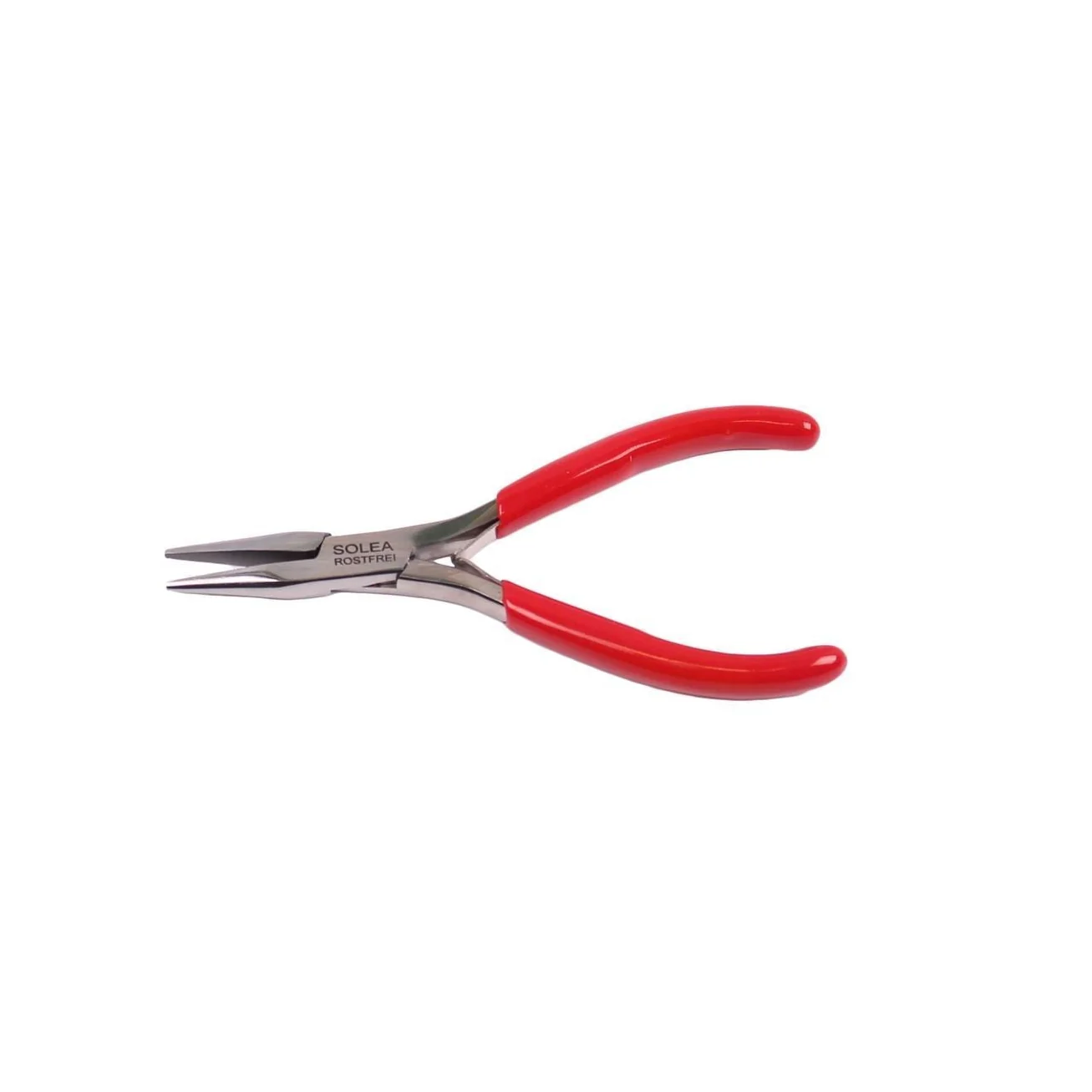 SOLEA roestvrijstalen zalmgratentang met rechte bek zonder ribbels lengte 13cm en rood heft
